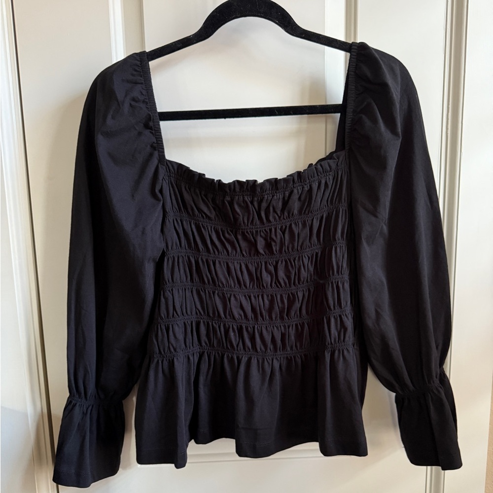 H&M Cinched Square Neck Peplum Top